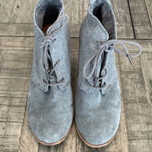 Toms Charcoal Lace-Up Heeled Boots